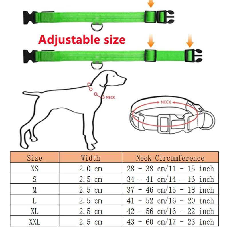 “Keep Your Dog Safe & Visible at Night (LED Collar)”
